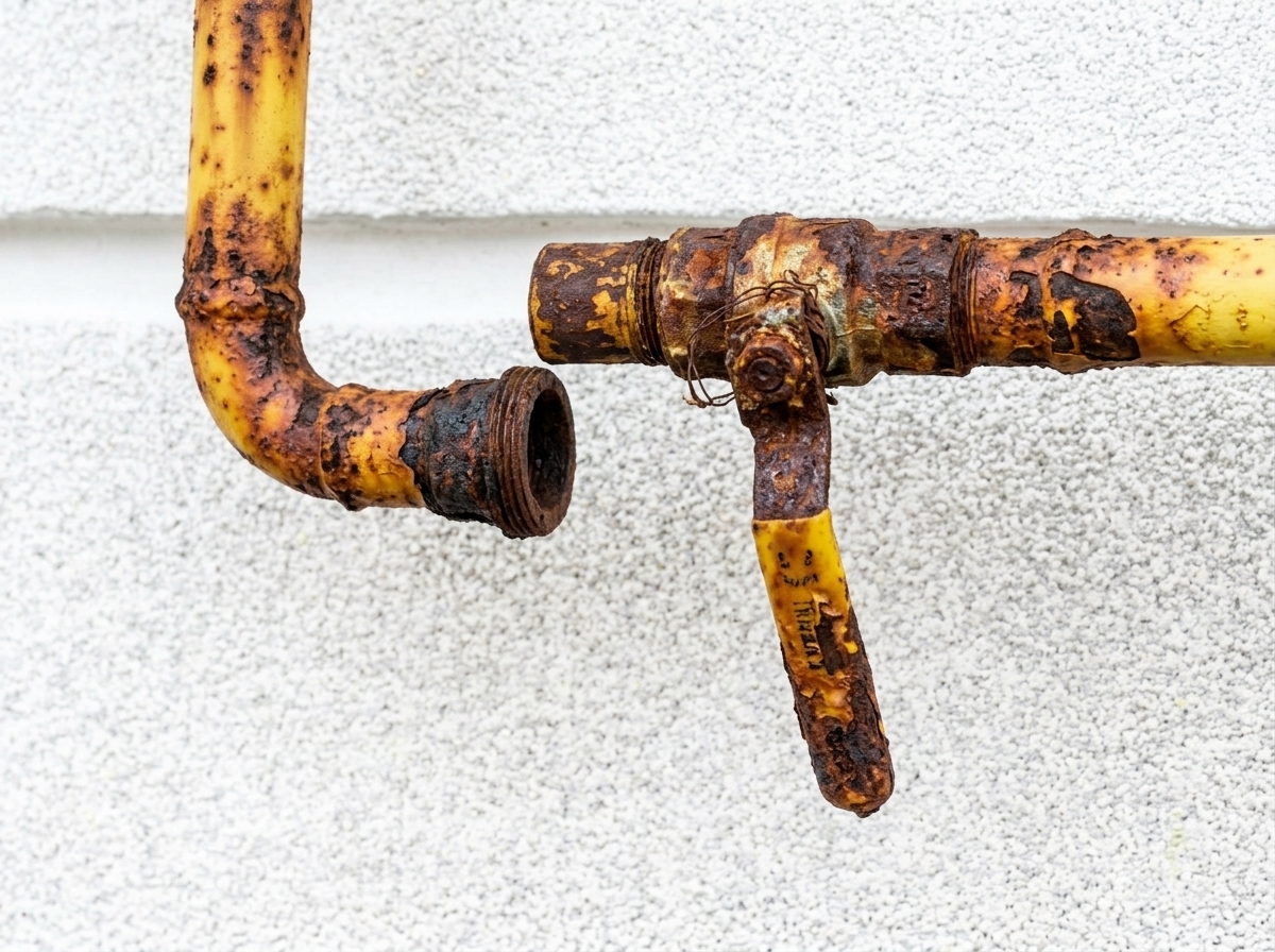 Rusty gas pipe