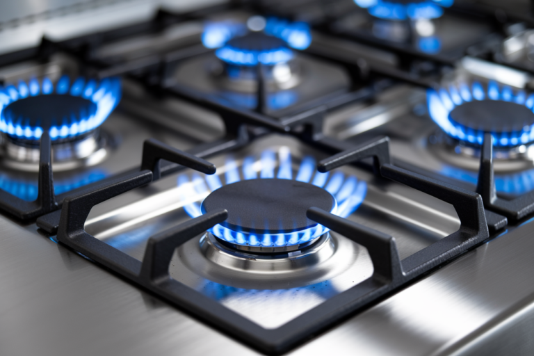 Blue flames from stove
